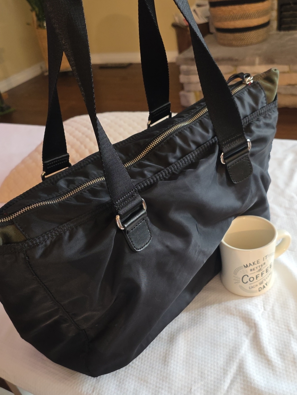 LACOSTE nylon large tote purse!